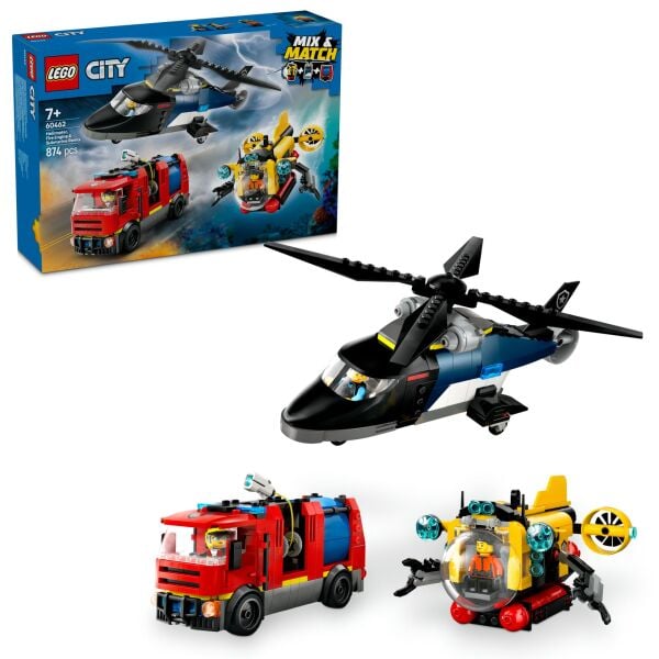 Lego City Helikopter İtfaiye Kamyonu Denizaltı 60462