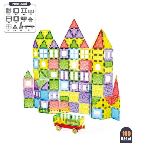 Vardem 100 Parca Menyetık Yapı Blokları 7,5 Cm