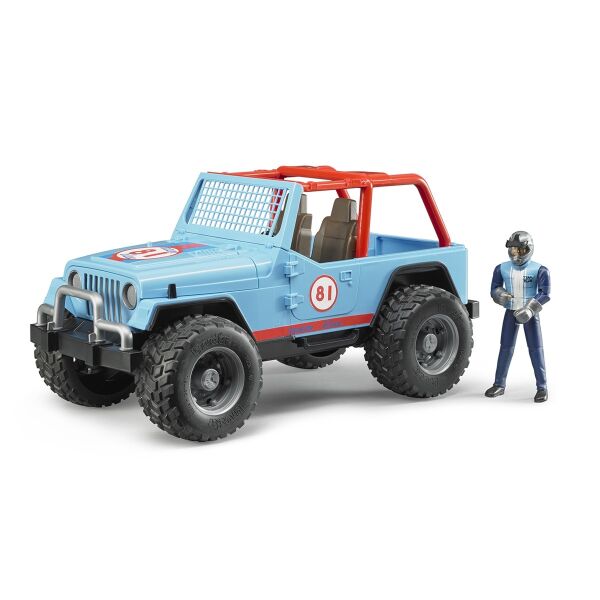 Bruder Jeep Cross Safari Aracı  Kasklı Pilotlu Mavi BR02541