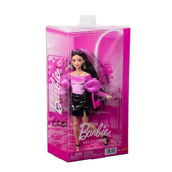 Mattel Barbie Deluxe Style Siyah Metalik Elbise