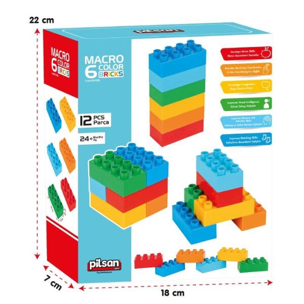 Pilsan Makro 6 Renkli Tuğla Bloklar 03555