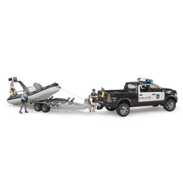 Bruder Ram 2500 Polıs Aracı ,Römork, Zodyak, 2 Fıgür Ve Aksesuarlar BR02507