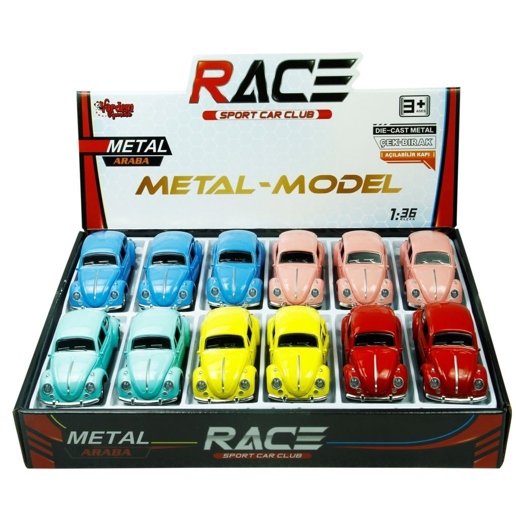 Vardem Çekbırak 1:36 Die Cast Metal Araba (Pastel Renkli Kaplumbağa)