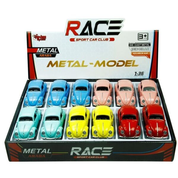 Vardem Çekbırak 1:36 Die Cast Metal Araba (Pastel Renkli Kaplumbağa)