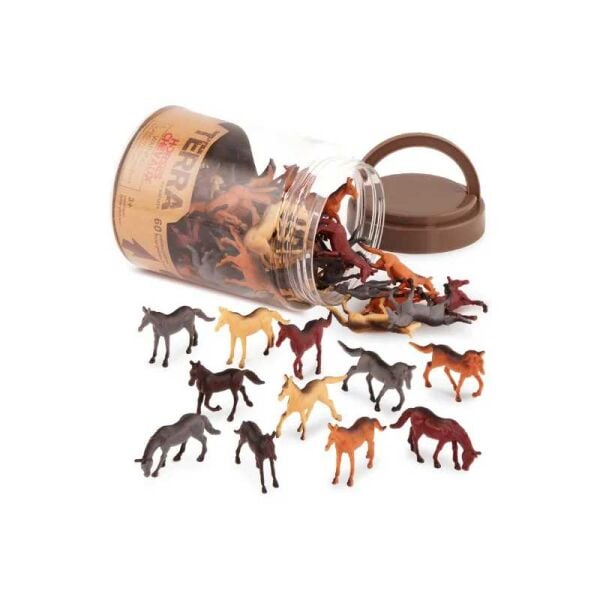 Isabel 60 Parça Tüp İçinde Küçük Oyun Seti Atlar
