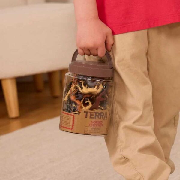 Isabel 60 Parça Tüp İçinde Küçük Oyun Seti Atlar