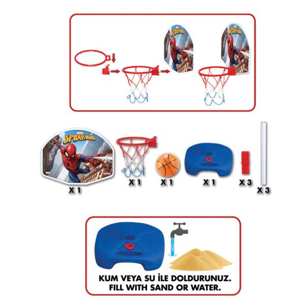 Dede Spiderman Ayaklı Basketbol Seti 03404