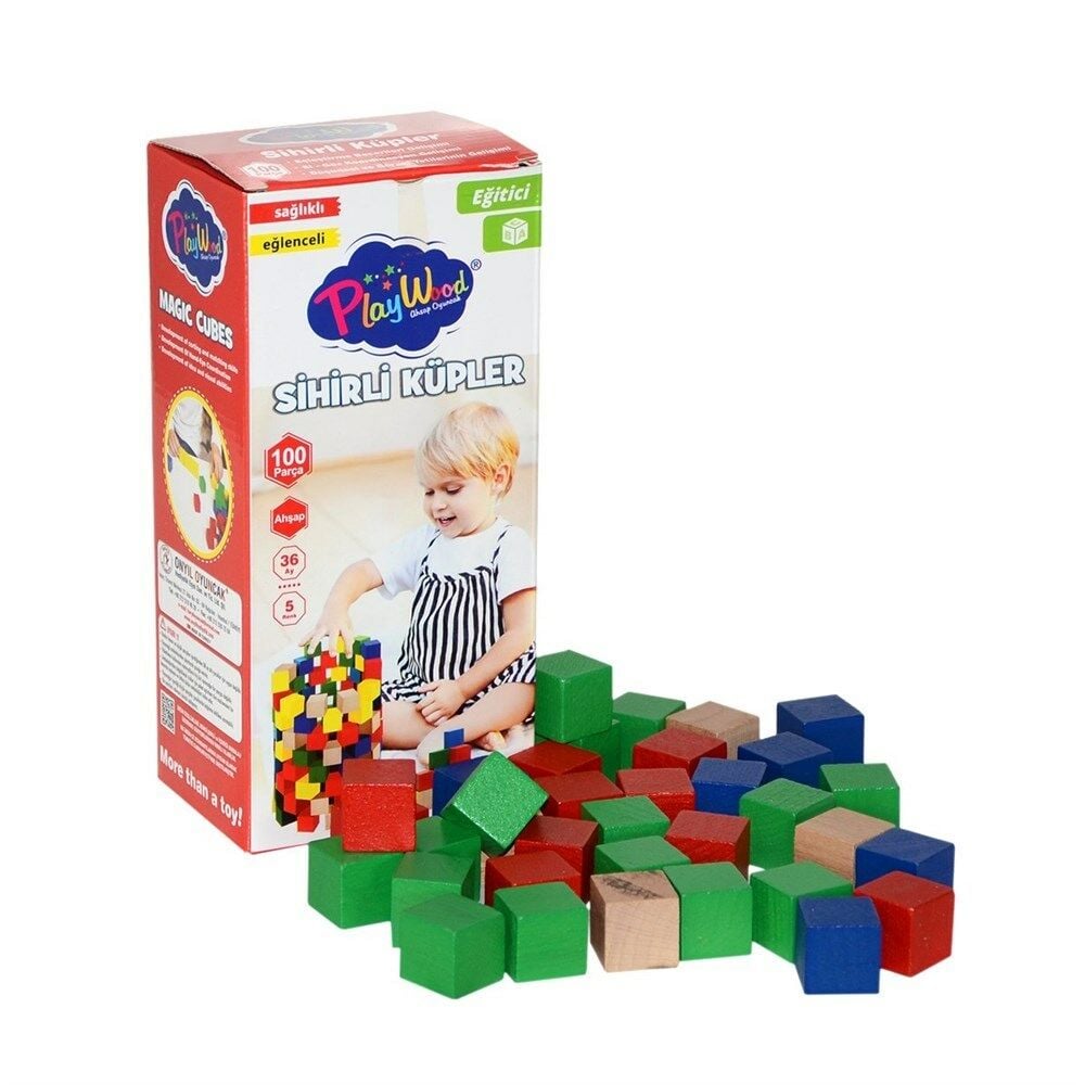 Onyıl Kutuda Ahşap 100 Parça Sihirli Küpler