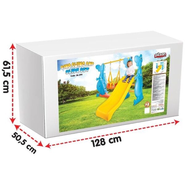 Pilsan Dino Kaydırak Ve Salıncak Seti 06099