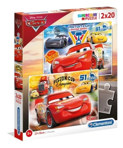 Clementoni 2x20 Parça Puzzle Cars 3 07027