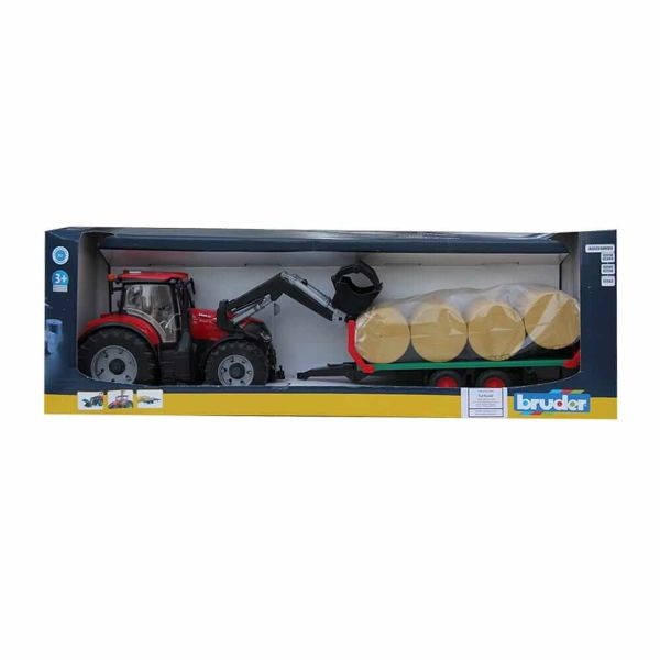 Bruder Case Ih Optum 300Cvx Kepçeli Traktör  Balya Römorku BR03198