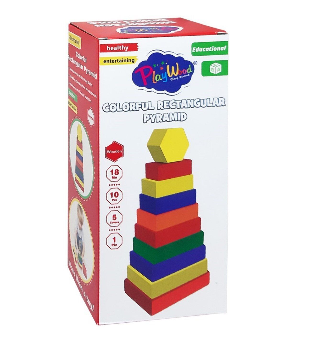 Onyıl Ahşap Dikdörtgen Renkli Kule ONY-393