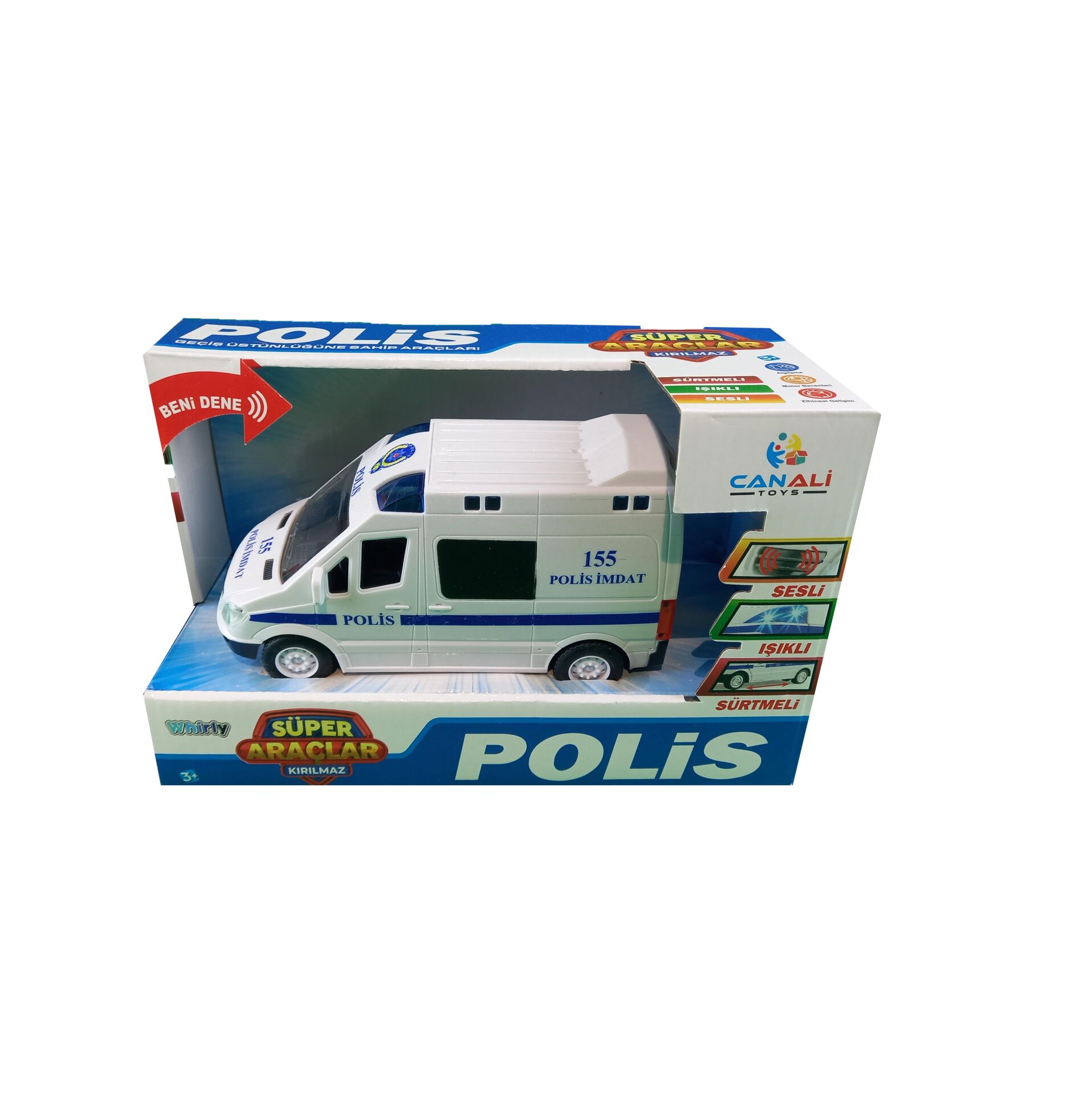 Canali Işıklı Sesli Pilli Polis Ekip Arabası 9999-1