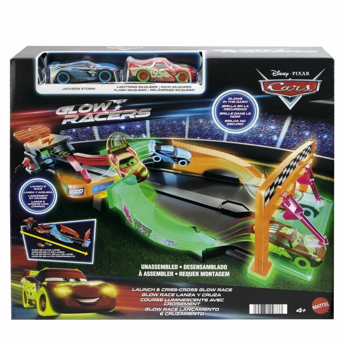 Mattel Cars Karanlıkta Parlayan Yarışçılar Pist HP